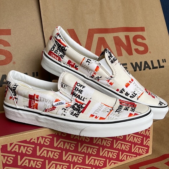 Vans Men’s Classic Slip On Packing Tape Blackdbl/Classic True White sneakers - Picture 6 of 16